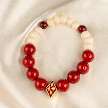 Kappa Alpha Psi Beaded Bracelet with Floating "K"