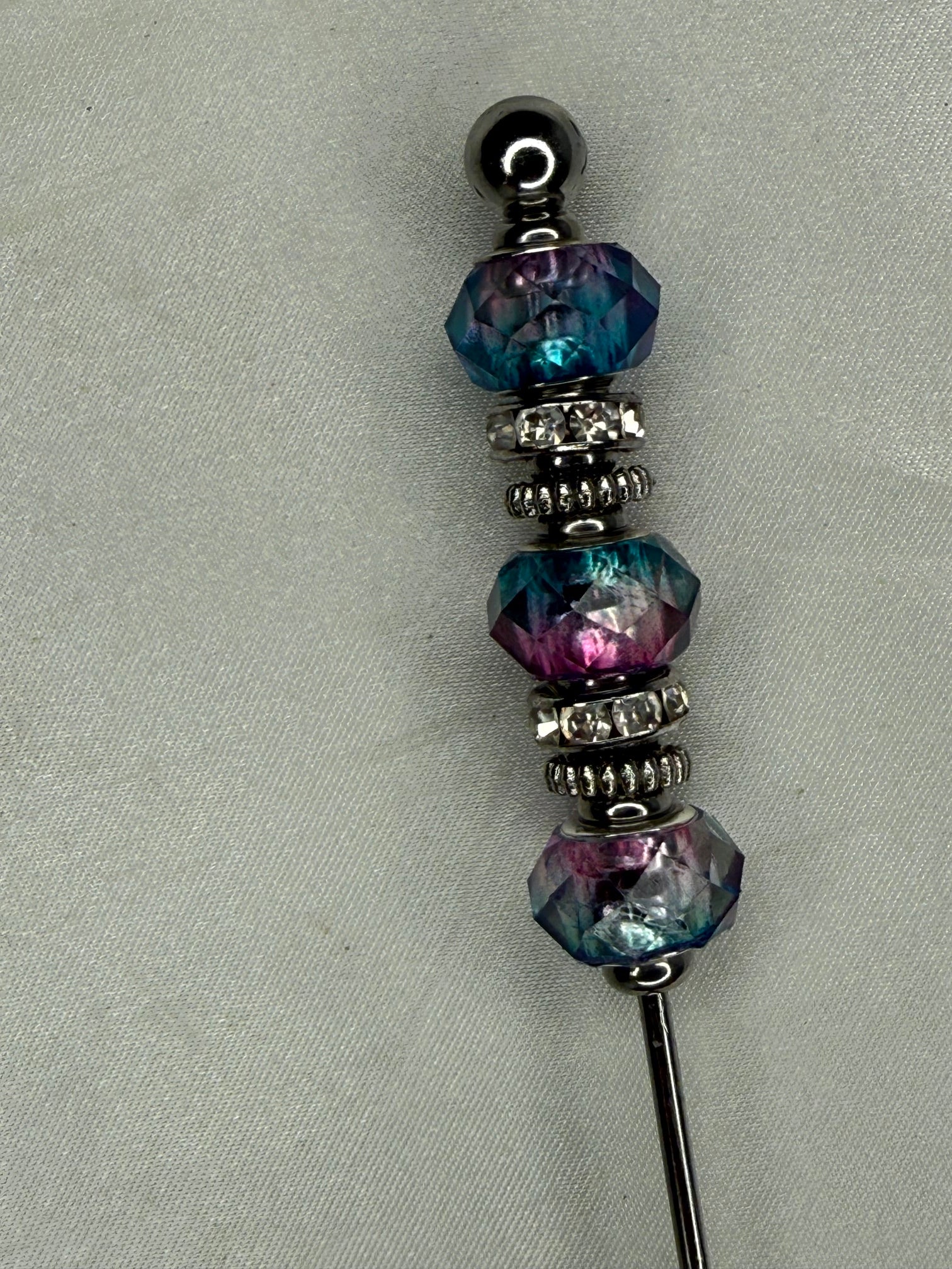 blue and pink Rhinestone Silver poker