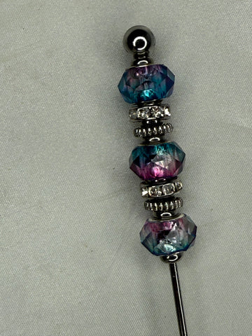 blue and pink Rhinestone Silver poker