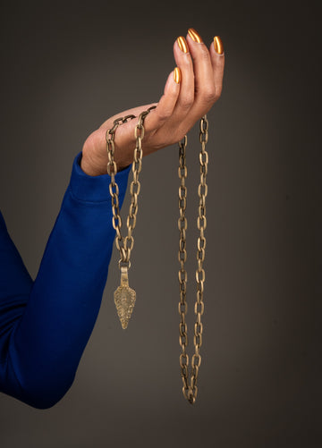 Gold #8 Necklace with Link Chain