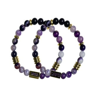 Omega Psi Phi Fraternity Bracelet with Charm 8 mm Agate beads