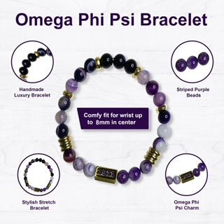 Omega Psi Phi Fraternity Bracelet with Charm