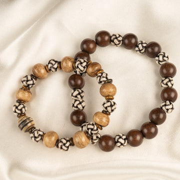 Light Brown and Dark Brown Wooded Bracelets