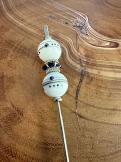 Bead and White Hand Blown Beaded Cigar Poker