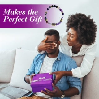 Omega Psi Phi Fraternity Bracelet with Charm Omega and 1911 Charm Purple Agate beads