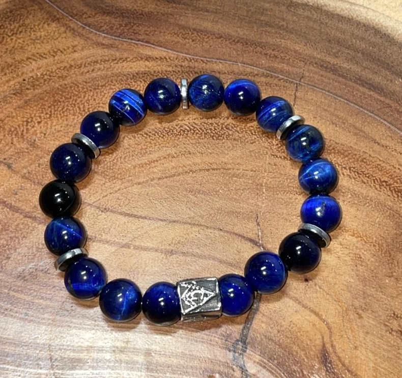 The Mason Bracelet with Blue Beads
